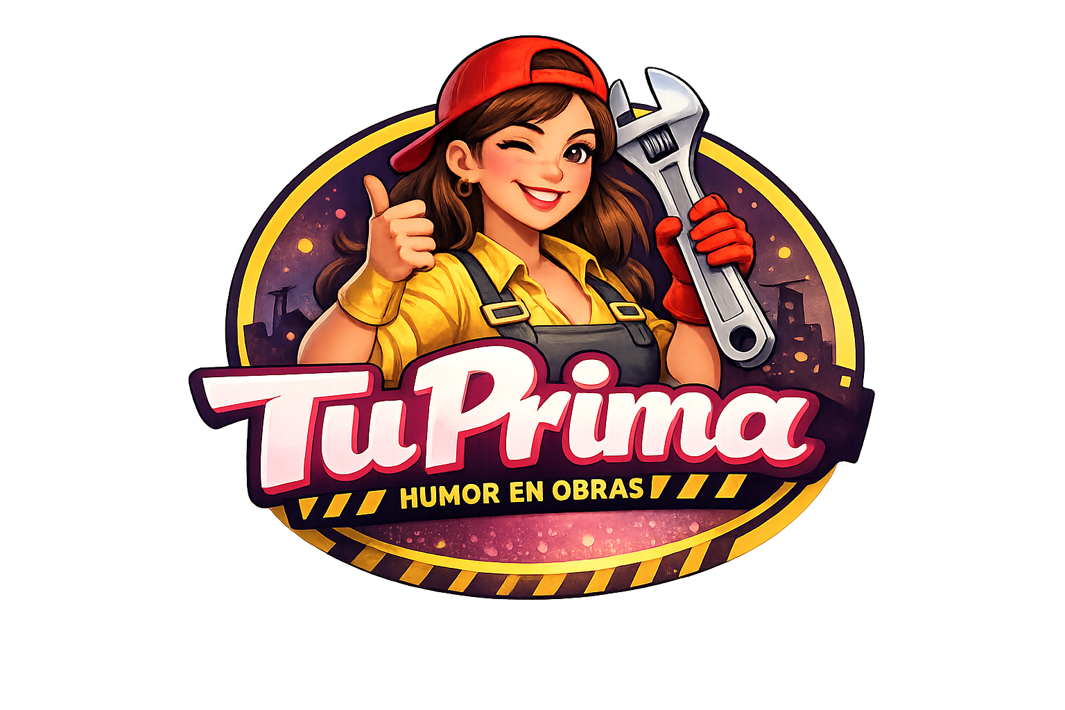Logo de TuPrima: mujer con llave inglesa reparando algo
